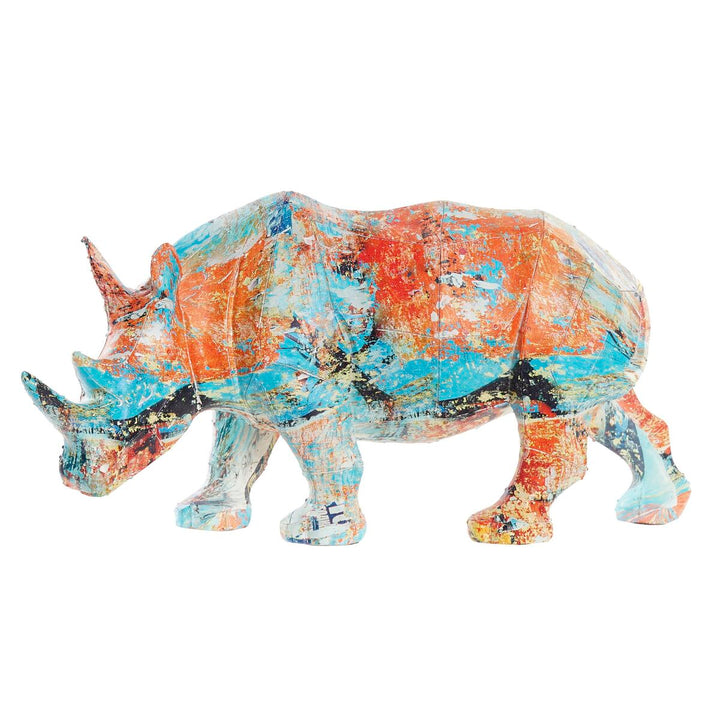 Bunte Deko-Figur Nashorn. Moderne Kunstharz Figur für Zuhause.