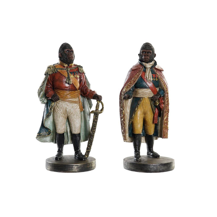 DKD Home Decor Deko-Figuren: Koloniale Gorillas in Braun und Bunt, 31,5 cm hoch.
