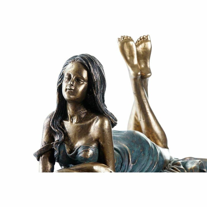 DKD Home Decor Damen Figur aus Harz, Kupferfarben, entspannte Pose - homely Family Shop