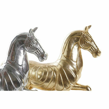 Deko-Pferdefiguren: Silbernes und goldenes Design, detailreiche Home Decor Pferde.