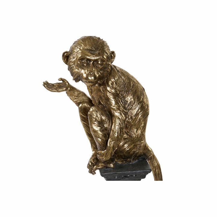Goldene Deko-Figur: Kolonial Affe aus Metall und Harz, eine stilvolle Wohnaccessoire.