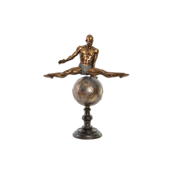 Goldfarbene Turner Figur auf Globus Deko, DKD Home Decor - homely Family Shop