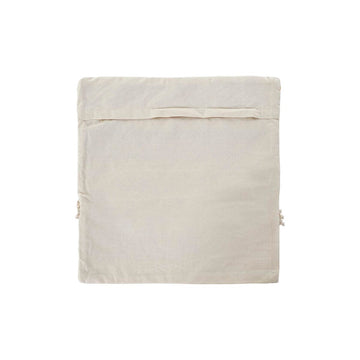 Nahaufnahme des DKD Home Decor Kissenbezugs mit buntem Rand im Boho-Stil.