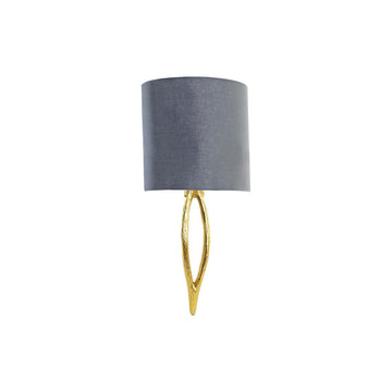 Moderne Wandleuchte mit goldenem Metallfuß und grauem Schirm - homely Family Shop