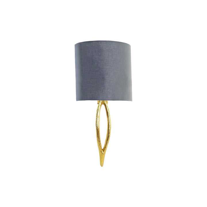 Moderne Wandleuchte mit goldenem Metallfuß und grauem Schirm - homely Family Shop