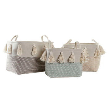 DKD Home Deko Korb-Set mit Randbereich und Quasten - Homely Family Shop