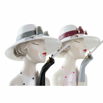 DKD Home Decor Damen Figuren, rosa und weiß, mit Hüten - homely Family Shop