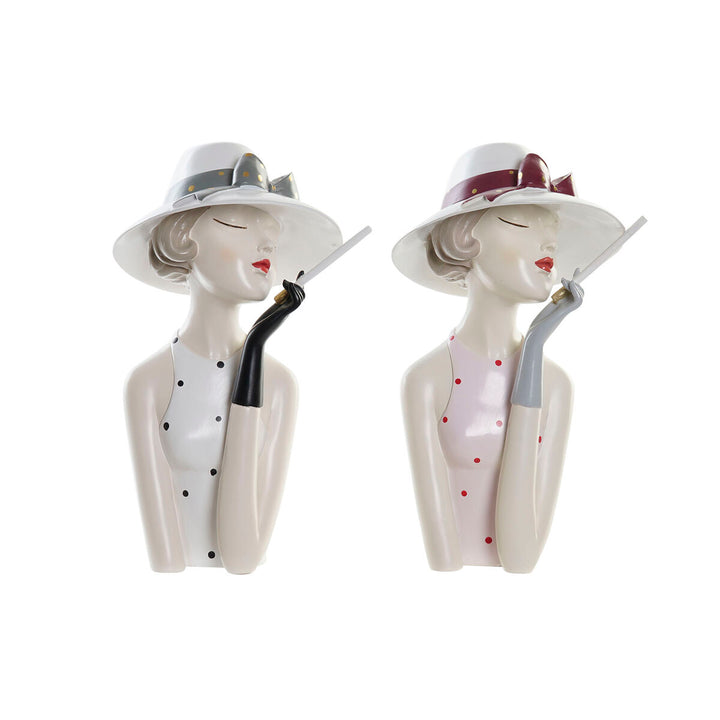 DKD Home Decor Damen Figuren, rosa und weiß, Vintage Deko - Homely Family Shop