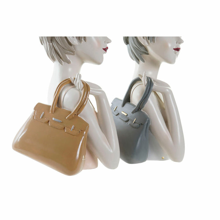 Dekorative DKD Figuren mit Damen und Handtaschen in Rosa und Weiß - homely Family Shop