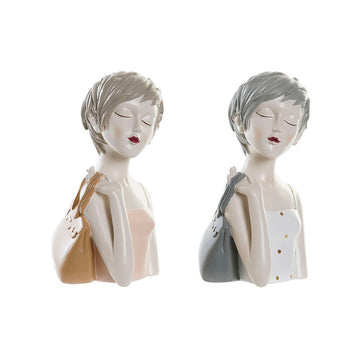 DKD Home Decor Damen Figuren, rosa und weiß mit Handtaschen - homely Family Shop