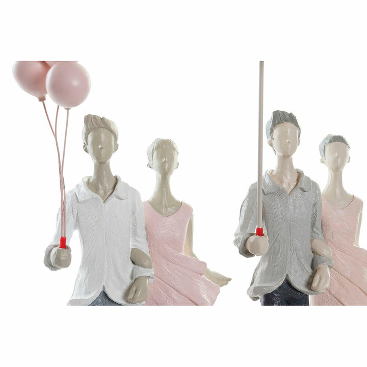 DKD Home Decor Ehepaar Figuren, Grau und Rosa, 37cm hoch - homely Family Shop