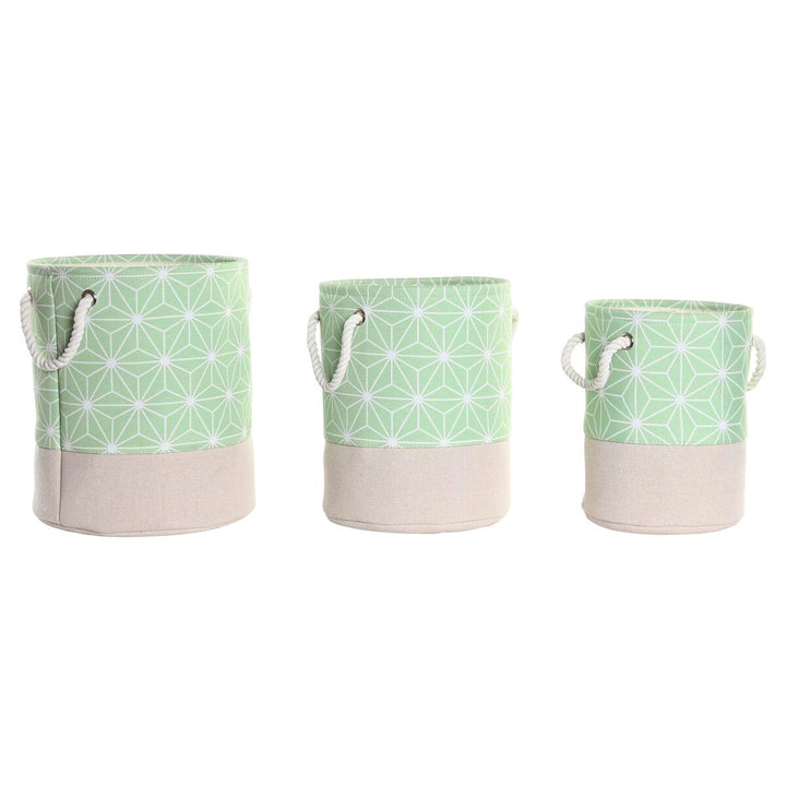 DKD Home Deko Korb Set mit geometrischem Muster und Seilgriffen - homely Family Shop