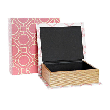 Dekorative DKD Home Holz Boxen im Buchdesign mit geometrischem Muster - homely Family Shop