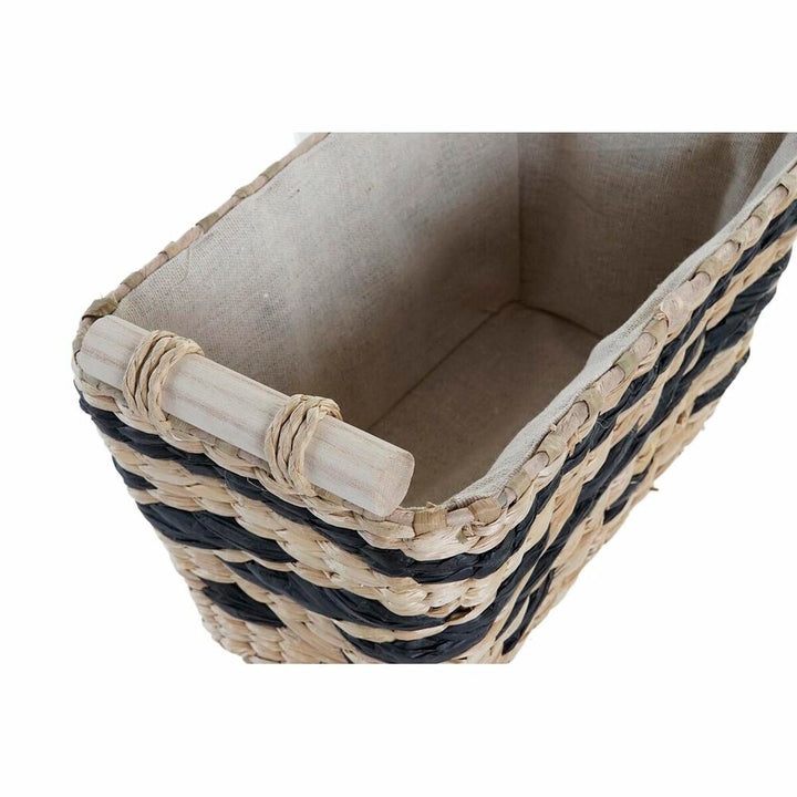 DKD Home Decor Korb-Set mit Faser und Holzgriff im Kolonialstil - homely Family Shop