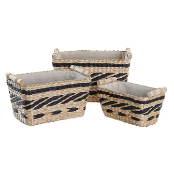 DKD Home Deko Korb-Set mit Faser-Design und Griffen - homely Family Shop