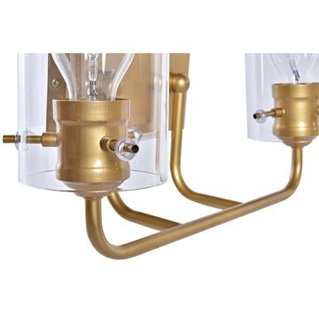 Nahaufnahme goldene DKD Wandleuchte mit Kristall und Metall - homely Family Shop
