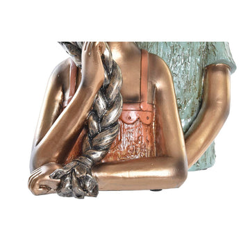 Nahaufnahme Deko-Figur in Rot, Gold und Türkis mit Zopf - Homely Family Shop