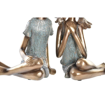 Türkis-goldene Kinderfiguren von DKD Home Decor, 17x13x22 cm - homely Family Shop