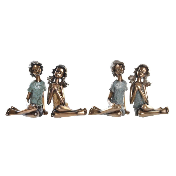 DKD Home Deko-Figuren Kinder, rot, gold und türkis. - homely Family Shop