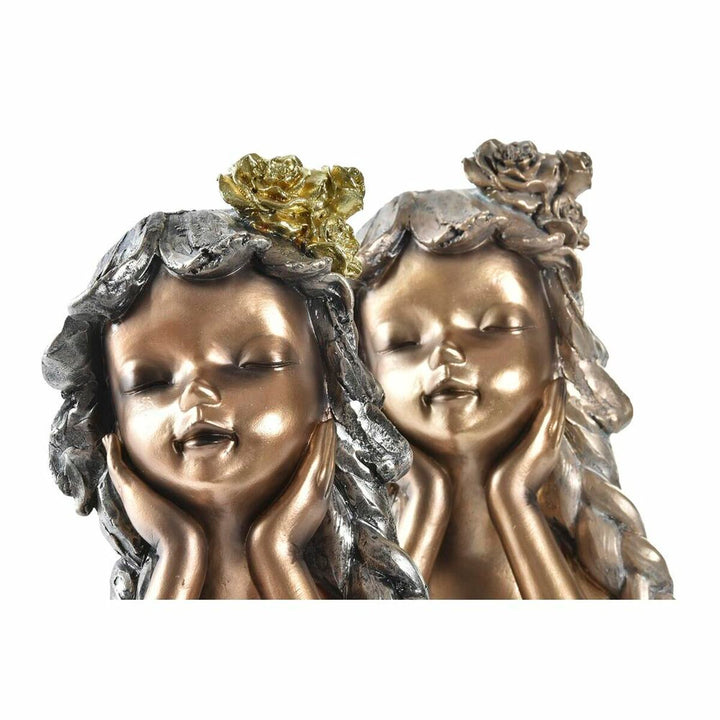 DKD Home Deko-Figuren, rot und golden, Mädchengesichter - homely Family Shop