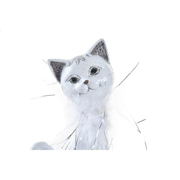 Romantische Deko-Figur Katze in Weiß von DKD Home Decor - homely Family Shop