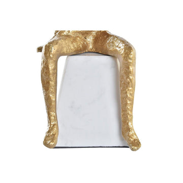Goldene Deko-Figur von DKD Home Decor mit minimalistischer Herren-Figur auf weißem Sockel.