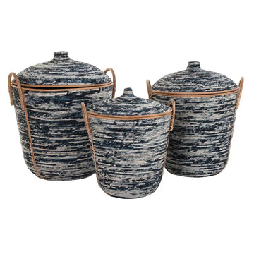 DKD Home Deko Korb Set aus Rattan im Boho Stil - Homely Family Shop