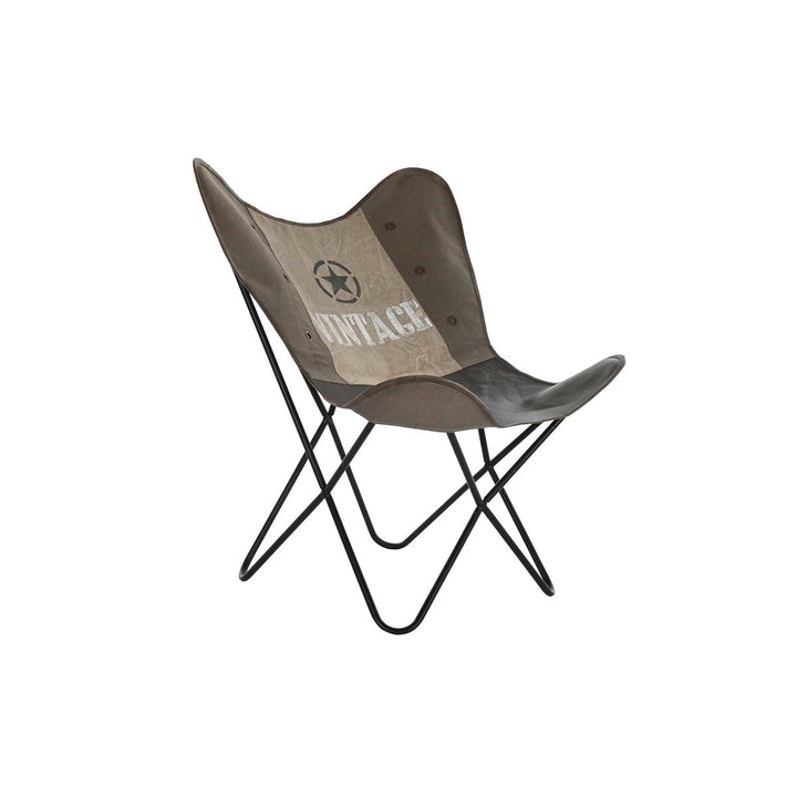 DKD Home Esszimmerstuhl mit Vintage Bezug und schwarzen Beinen - homely Family Shop