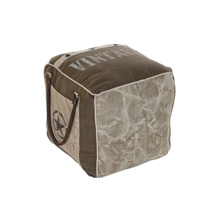 Graues Boden Kissen im Vintage-Stil mit Stern Design und Textur.