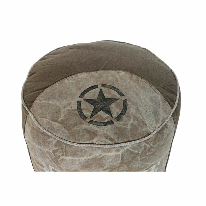 Graues Boden Kissen mit Stern Dekor im Vintage Stil. Baumwolle Polyester Kissen.