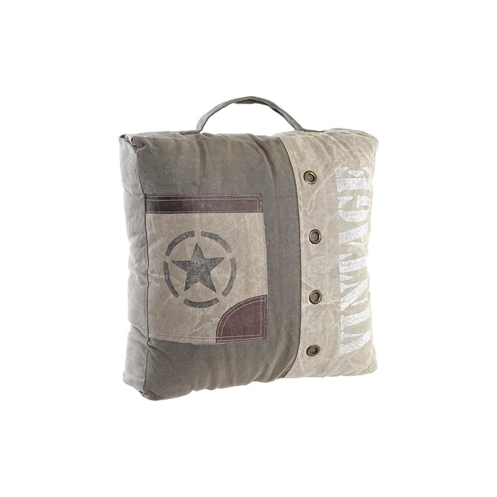 Beige Boden Kissen mit Stern, Vintage-Design aus Polyester und Baumwolle.