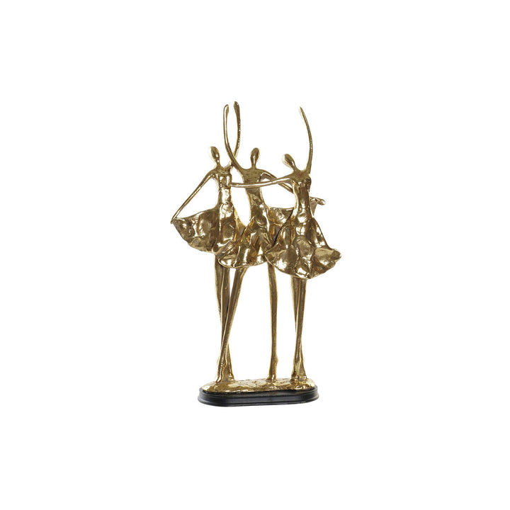Goldene Deko-Figur: Ballett-Tänzerinnen in romantischer Pose. Elegante Wohnaccessoires.