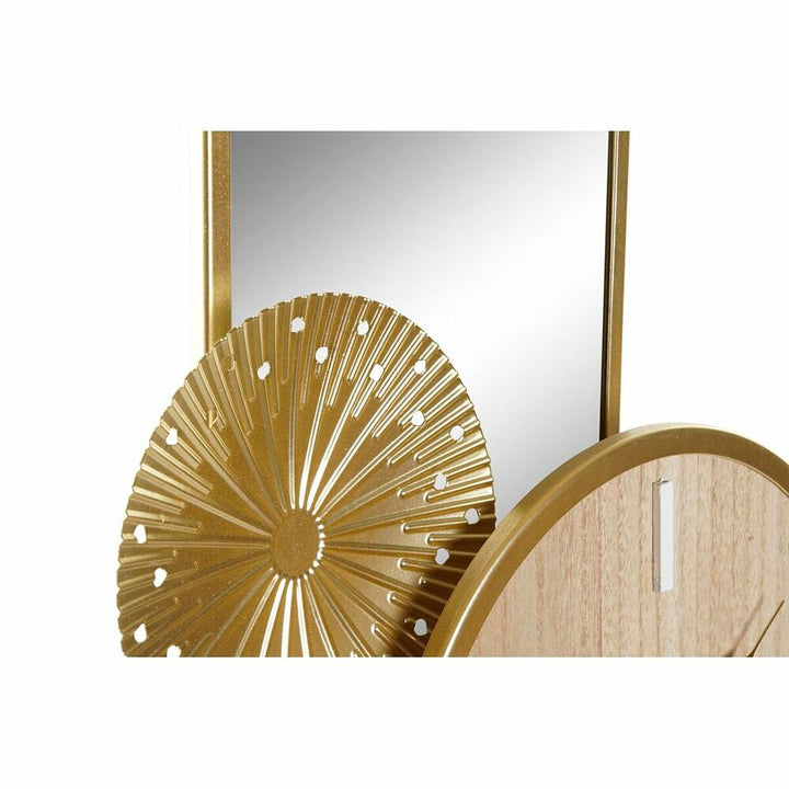 DKD Home Decor Spiegel mit goldenem Metallrand und Holzdetails. Natürlicher Look.