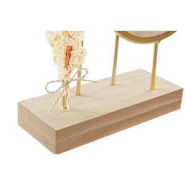 DKD Home Decor Spiegel mit Holz- und Goldrahmen, begleitet von Trockenblumen.