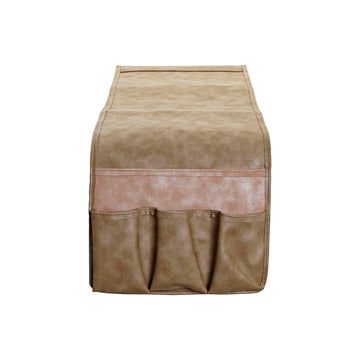 Beige/brauner Organizer aus Polyurethan mit Taschen für Heimdekor und Aufbewahrung.