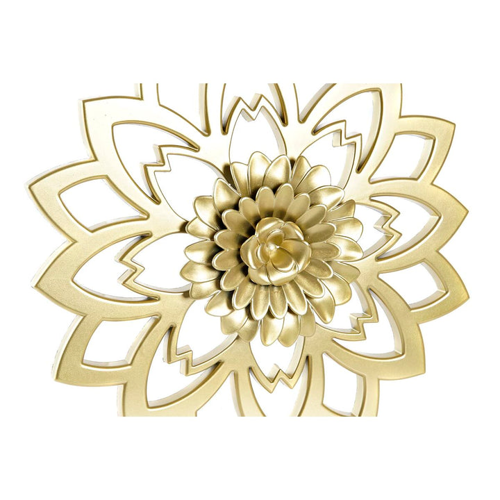 Goldene Deko-Figur im neoklassischen Stil. Polypropylen, blumenförmiges Design.