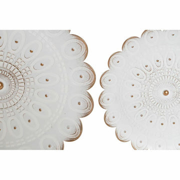 DKD Home Decor Deko-Figuren, Gold/Weiß. Moderne Decapé-Optik mit geometrischen Mustern.