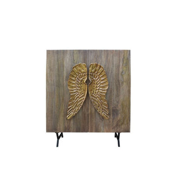 DKD Home Anrichte aus Mango-Holz mit goldenen Flügeln - homely Family Shop