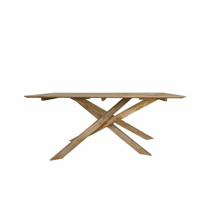 Natürlicher Mangoholz Esstisch mit gekreuzten Beinen - homely Family Shop
