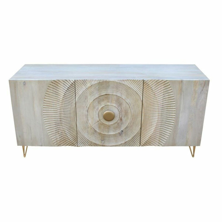 DKD Home Anrichte aus Mango-Holz mit goldenen Beinen und Kreis-Design - homely Family Shop
