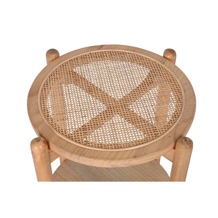 Kleiner DKD Home Decor Beistelltisch mit Rattan-Tischplatte - homely Family Shop