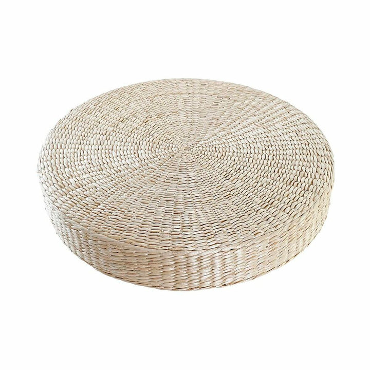 Natürliches Boden Kissen, rund, gewebte Textur. DKD Home Decor Kissen.