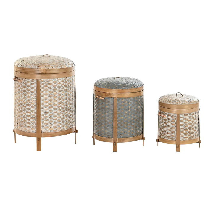 DKD Home Deko Korb Set aus Bambus bietet stilvolle Aufbewahrung - homely Family Shop
