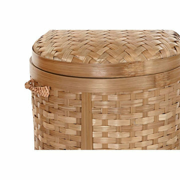 Natürlicher DKD Home Decor Bambus Korb mit Deckel im Boho-Stil - homely Family Shop