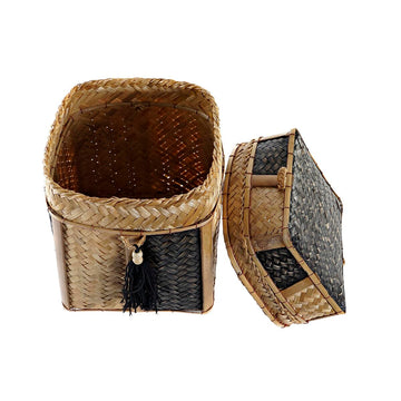 DKD Home Deko Korb-Set aus Bambus mit Boho Style - homely Family Shop
