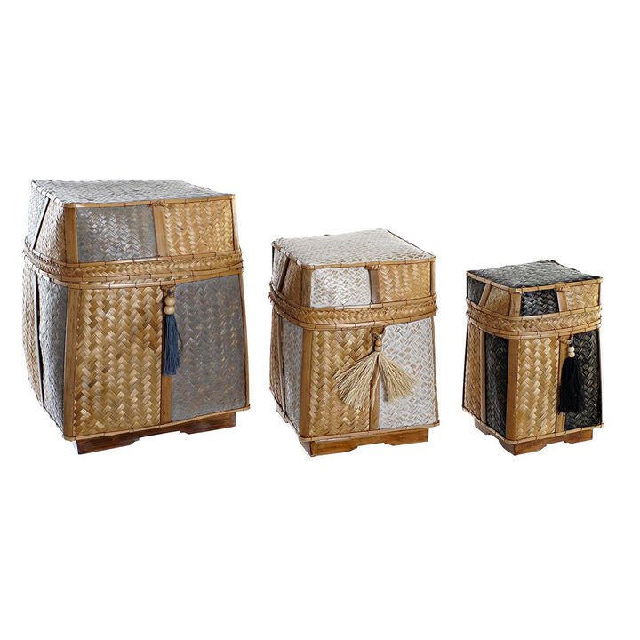 DKD Home Dekor Korb-Set aus Bambus mit Boho-Stil - Homely Family Shop