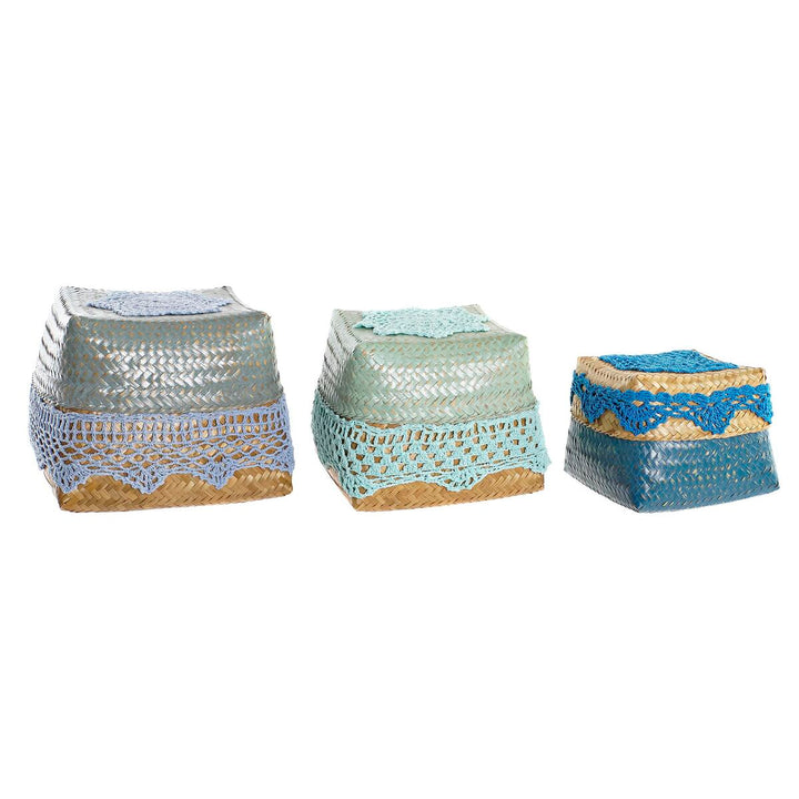DKD Home Deko Korb Set aus Baumwolle und Bambus mit Häkeldetails - homely Family Shop