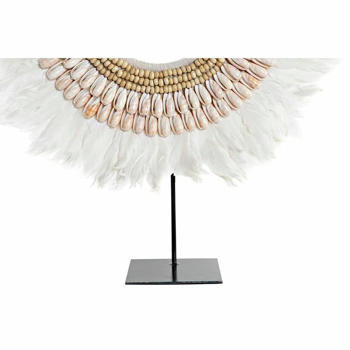 DKD Home Feder Deko-Figur mit Federn, Muscheln auf Ständer - homely Family Shop