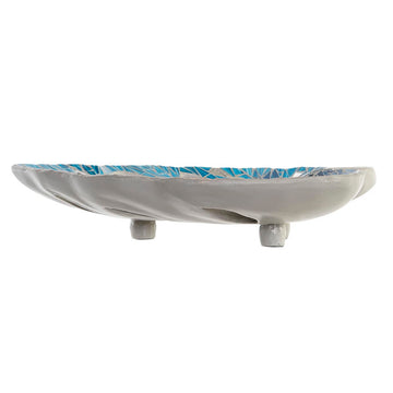 DKD Home Deko Pflanzenblatt mit blau grün Mosaikmuster - homely Family Shop