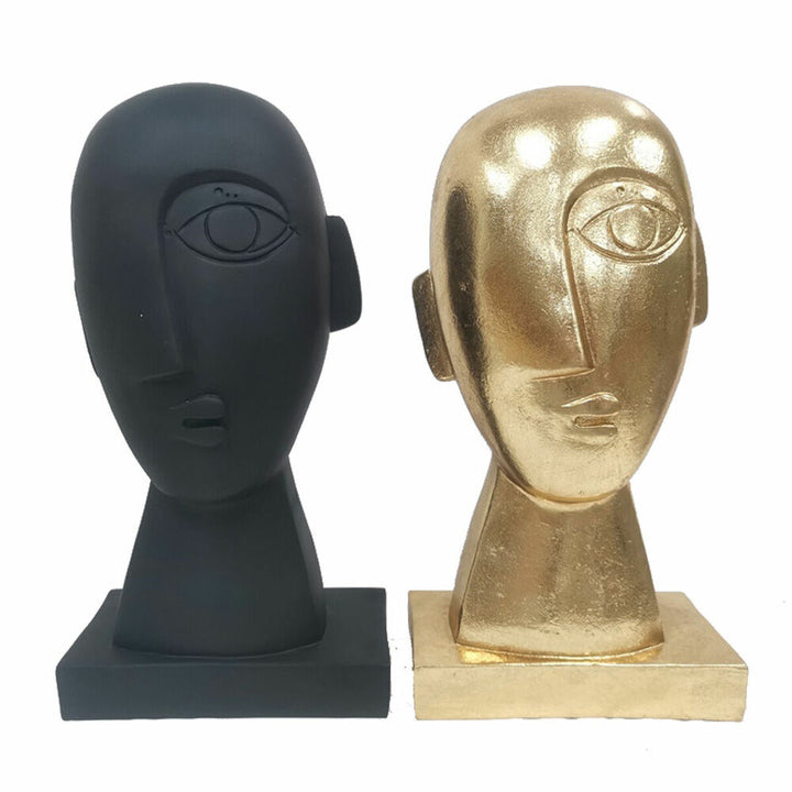 DKD Home Deko-Figuren, Gesicht in Schwarz und Gold - homely Family Shop